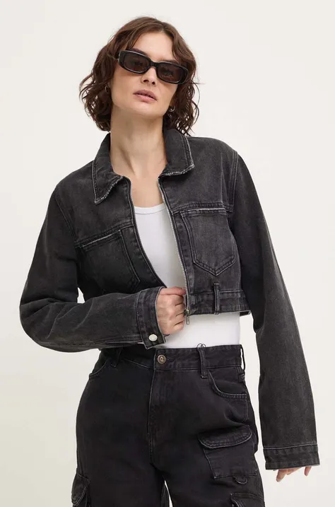 Jeans jakna Answear Lab ženska, črna barva