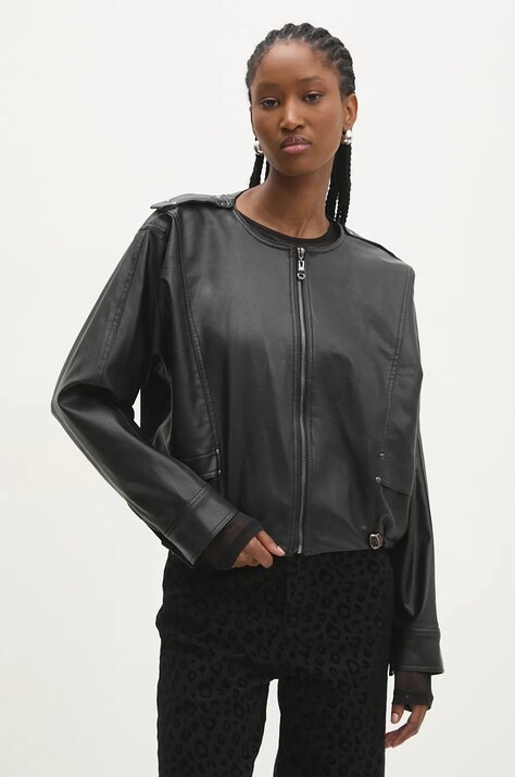 Answear Lab geaca femei, culoarea negru, de tranzitie