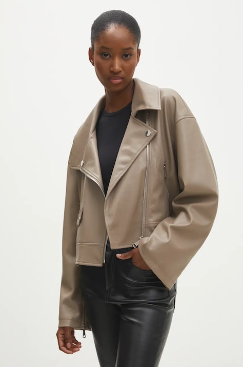 Jakna Answear.LAB za žene, boja: bež, za prijelazno razdoblje