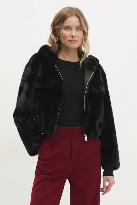 Answear Lab geaca femei, culoarea negru, de tranzitie, oversize