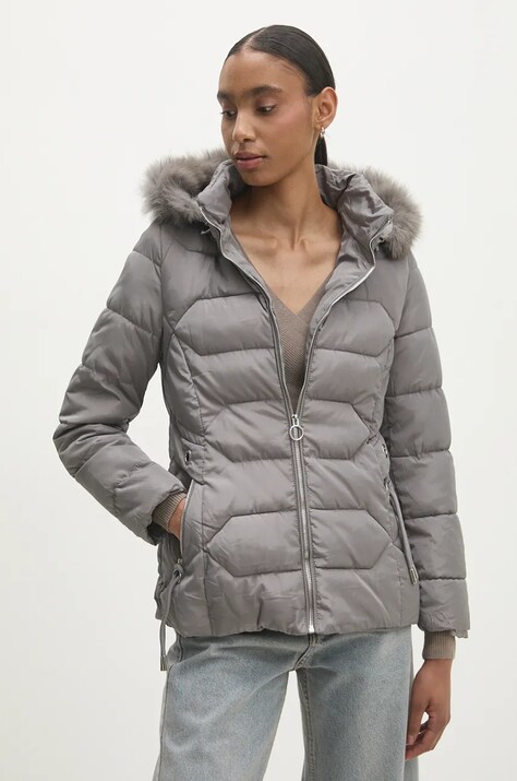 Jakna Answear.LAB za žene, boja: siva, za zimu