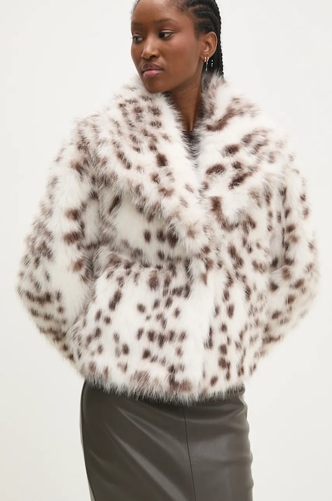 Answear Lab geaca femei, culoarea bej, de tranzitie, oversize