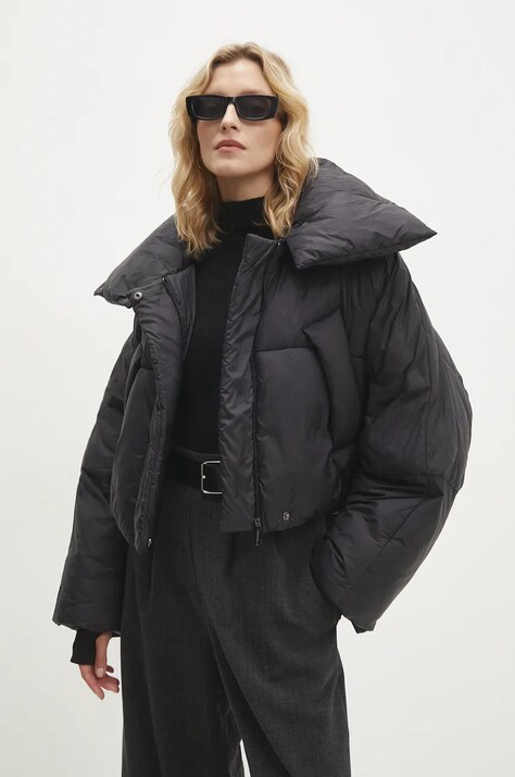 Bunda Answear.LAB dámská, černá barva, zimní, oversize