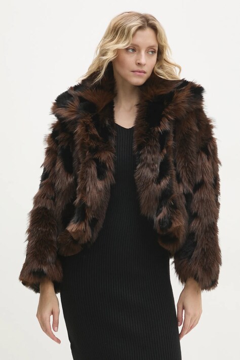 Answear Lab geaca femei, culoarea maro, de tranzitie, oversize