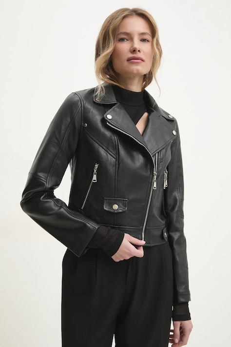 Bunda Answear.LAB dámska, čierna farba, prechodná