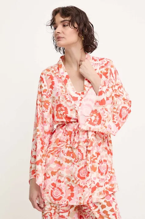 Kimono Answear Lab oranžová farba, bez zapínania, vzorovaná