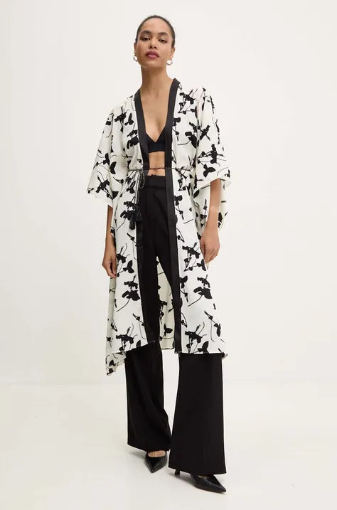 Answear Lab kimono bézs, mintás, oversize