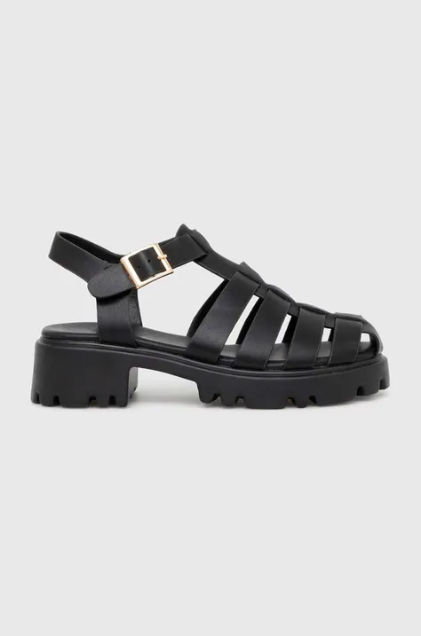 Sandale Answear Lab za žene, boja: crna, s debelom potpeticom
