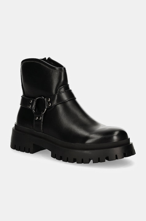 Answear Lab botine femei, culoarea negru, cu platforma, izolare usoara