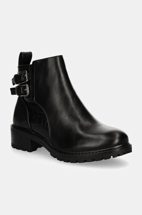 Answear Lab botine femei, culoarea negru, cu toc drept, izolare usoara