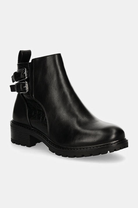 Answear Lab botine femei, culoarea negru, cu toc drept, izolare usoara