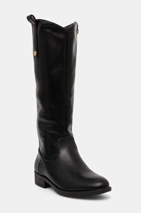 Answear Lab cizme femei, culoarea negru, cu toc plat