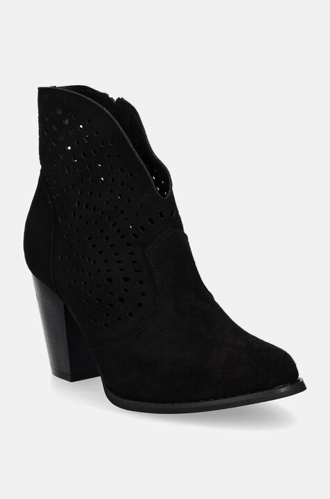 Answear Lab botine femei, culoarea negru, cu toc drept