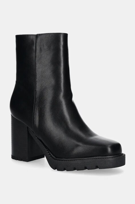 Answear Lab botine femei, culoarea negru, cu toc drept, izolat