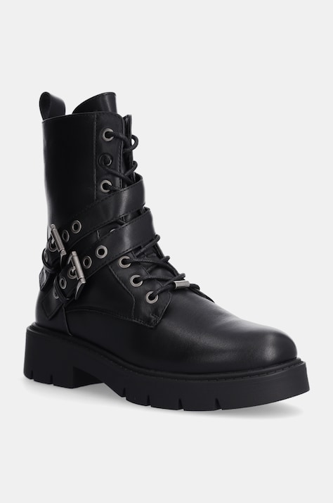 Answear Lab bocanci femei, culoarea negru, cu platforma, izolare usoara