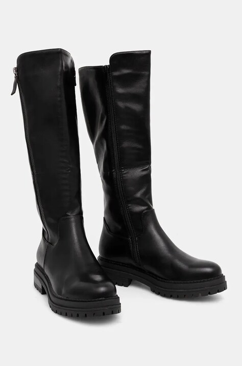 Answear Lab cizme femei, culoarea negru, cu toc plat