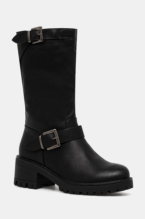 Ботуши Answear.LAB в черно с дебел ток