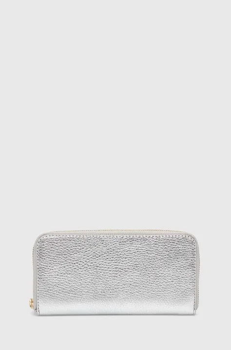 Kožená peněženka Answear Lab stříbrná barva