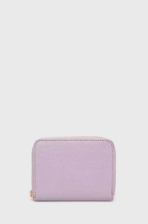 Kožená peněženka Answear Lab fialová barva