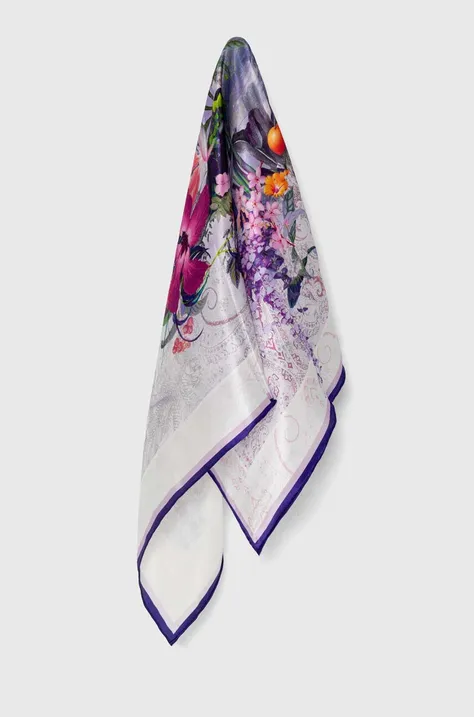 Шелковый платок на шею Answear Lab цвет фиолетовый узор