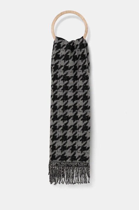 Answear.LAB gyapjú sál fekete, mintás