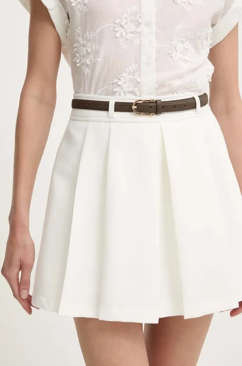 Sukňa Answear Lab biela farba, mini, áčkový strih