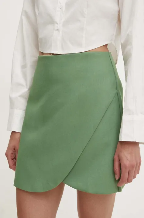 Suknja Answear Lab boja: zelena, mini, pencil