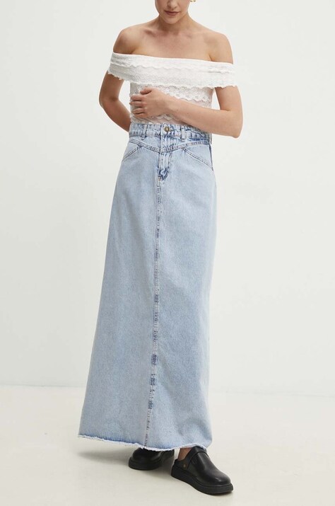 Answear Lab fustă din denim maxi, evazată