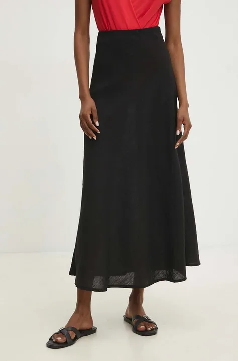 Sukňa Answear Lab čierna farba, maxi, rovný strih