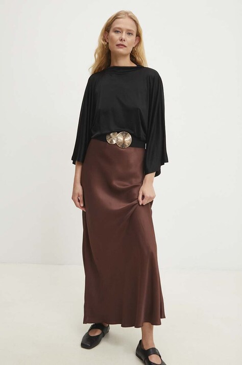 Sukně Answear.LAB hnědá barva, maxi