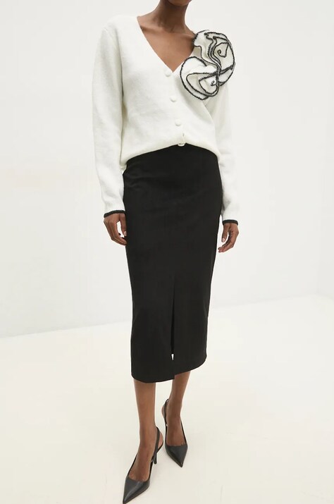 Suknja Answear.LAB boja: crna, midi, pencil