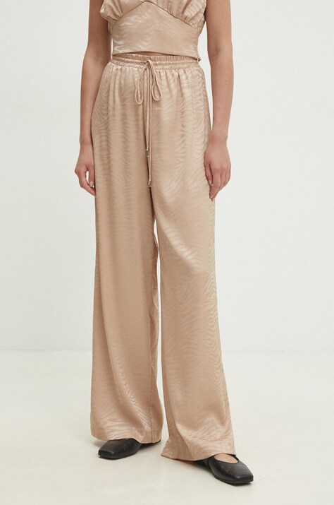 Answear Lab spodnie damskie kolor beżowy proste high waist