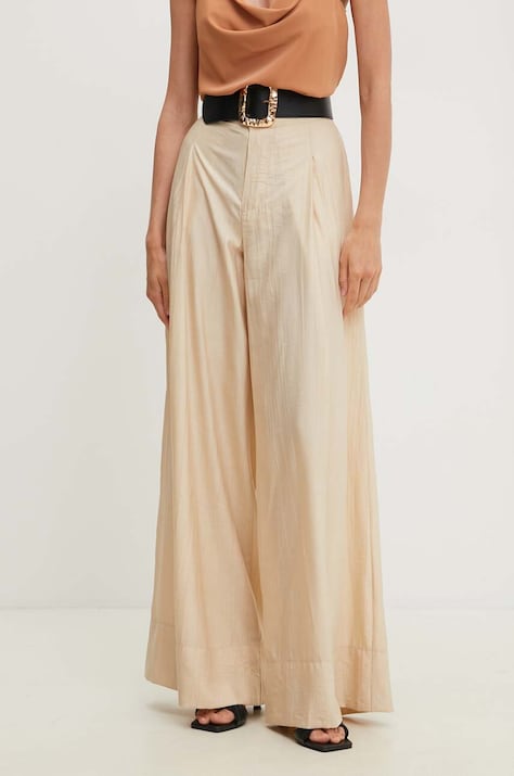 Answear.LAB spodnie damskie kolor beżowy szerokie high waist