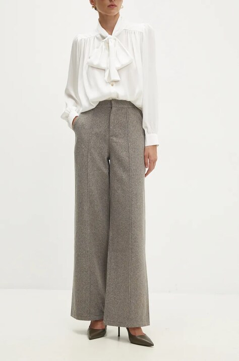 Answear Lab spodnie damskie kolor szary proste high waist