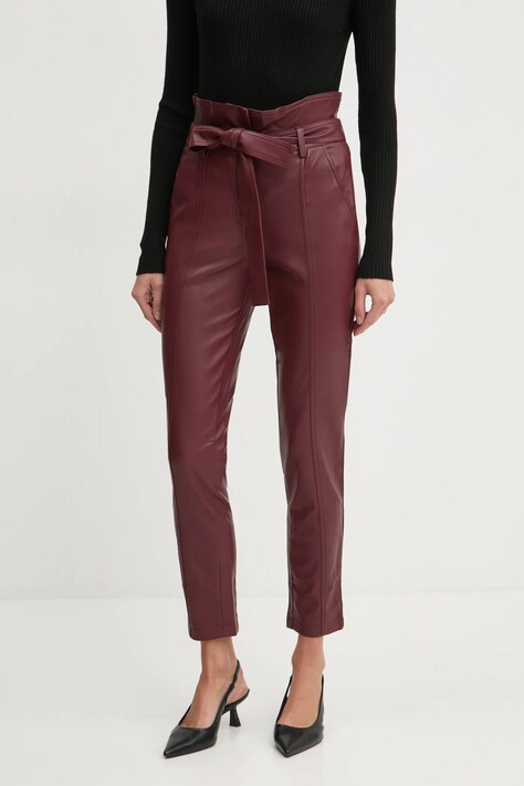 Answear.LAB spodnie damskie kolor czerwony dopasowane high waist