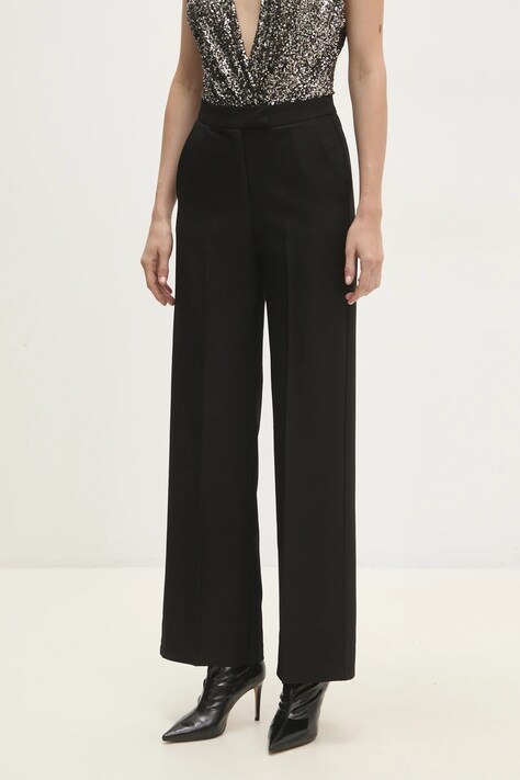 Answear Lab pantaloni in misto lana colore nero