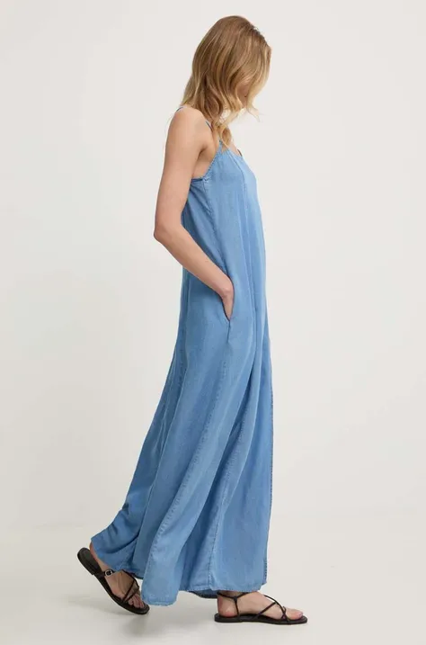 Answear Lab sukienka kolor niebieski maxi rozkloszowana