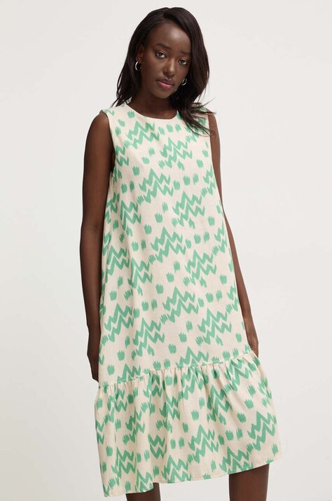Answear Lab rochie din bumbac culoarea verde, mini, dreaptă