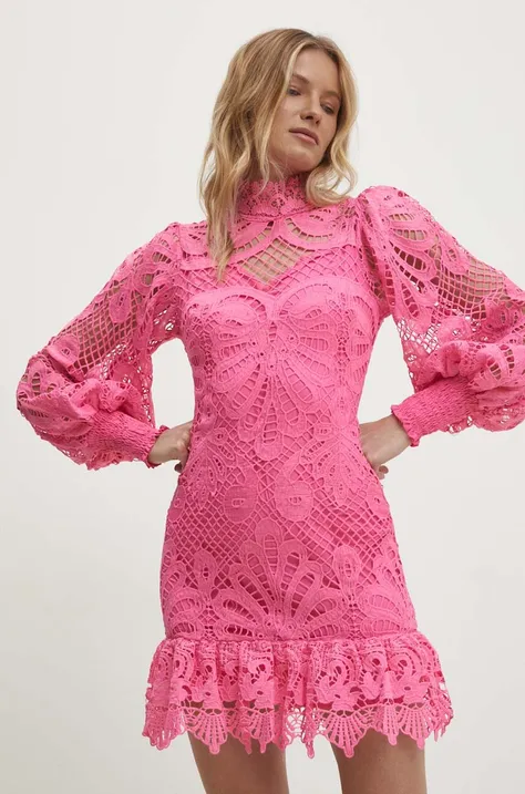 Šaty Answear Lab ružová farba, mini, rovný strih