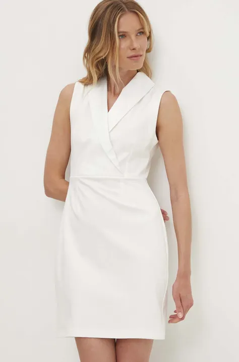 Šaty Answear Lab biela farba, mini, rovný strih