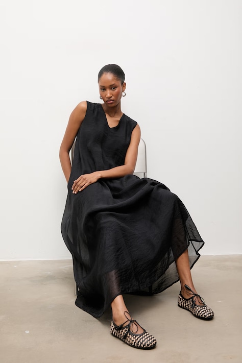 Haljina Answear.LAB boja: crvena, maxi, širi se prema dolje