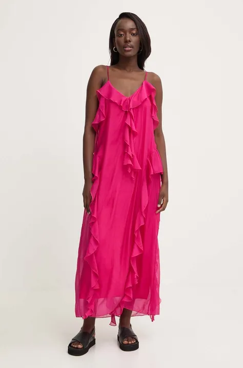 Haljina Answear Lab boja: ružičasta, maxi, ravna