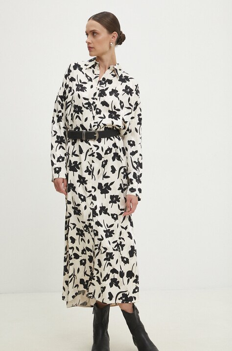 Answear Lab rochie culoarea bej, maxi, oversize