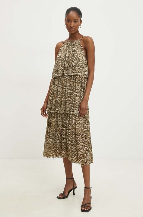 Answear Lab rochie culoarea verde, mini, evazată