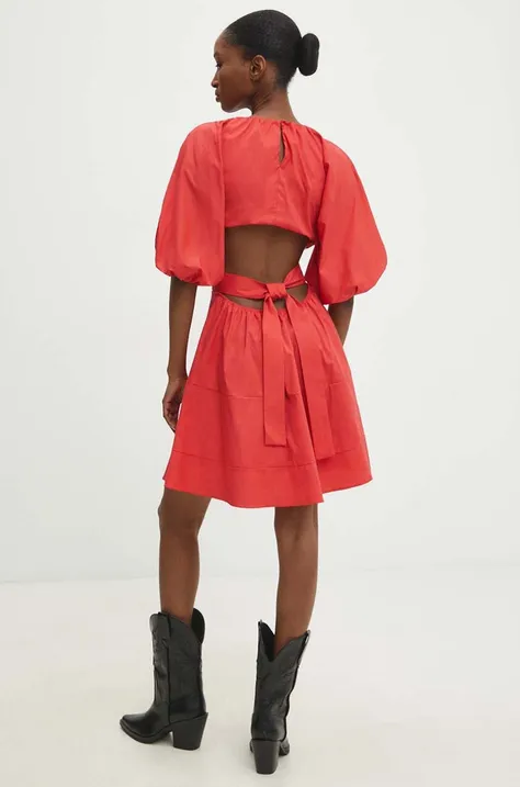 Βαμβακερό φόρεμα Answear Lab χρώμα: κόκκινο