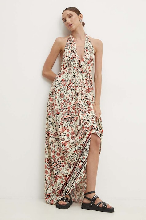 Answear Lab rochie culoarea bej, maxi, evazată