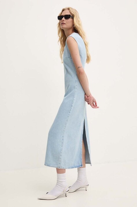 Answear Lab rochie din denim midi, evazată