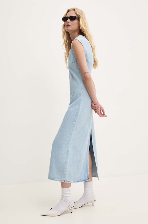 Answear Lab rochie din denim midi, evazată