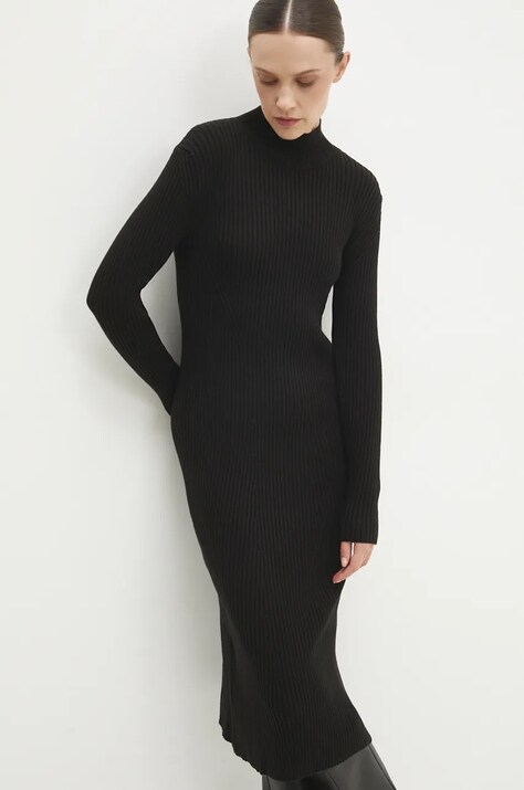 Answear Lab rochie culoarea negru, midi, mulată