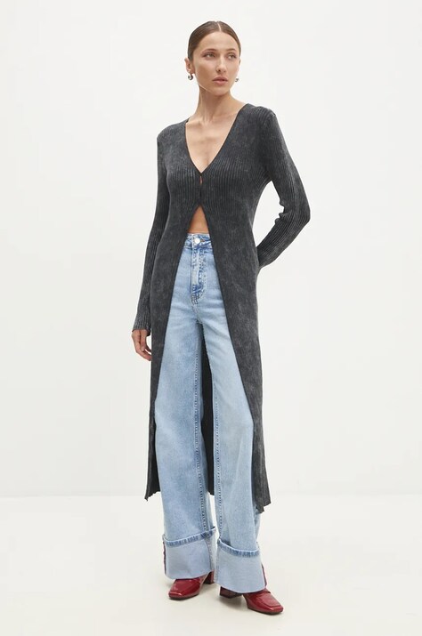Answear Lab cardigan din bumbac culoarea gri, light